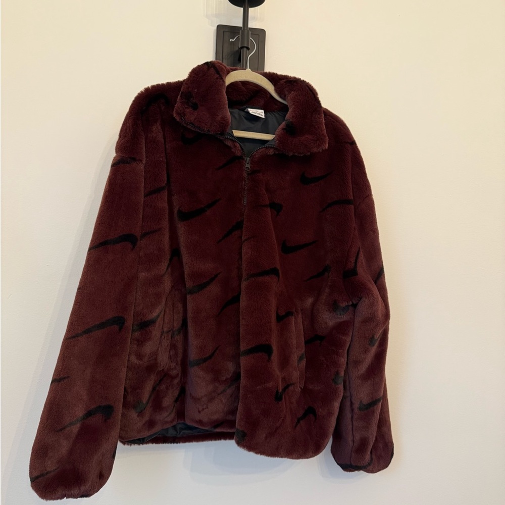 Nike Women's Maroon Teddy Jacket